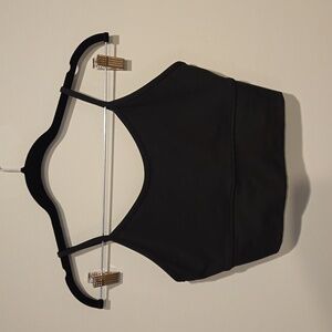 Til You Collapse Long Line Sports Bra, Black, Medium